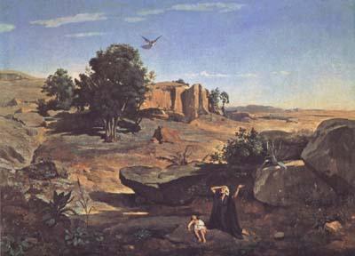 Jean Baptiste Camille  Corot Agar dans le desert (mk11) France oil painting art